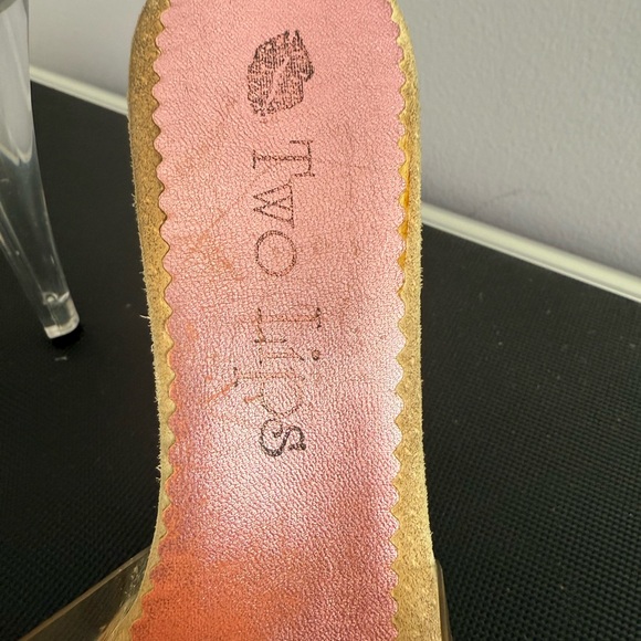 Vintage Victoria secrets two lips stiletto slides size 6 lucite pink sparkle - Picture 5 of 16